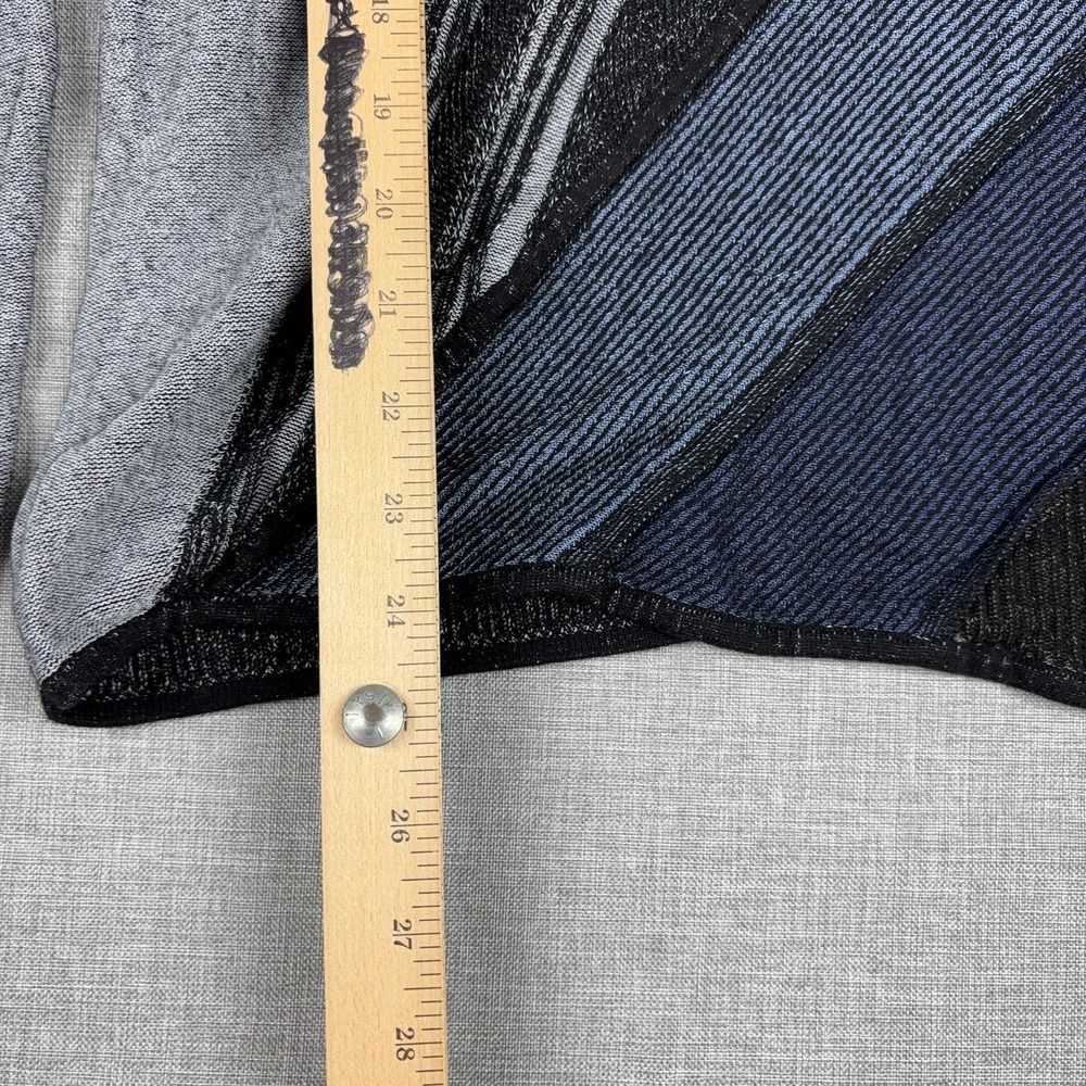 NIC+ZOE Sweater Womens PL Grey Striped Crew Neck Raglan Pullover Knit - Picture 4 of 9